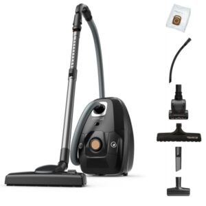 Aspirator cu sac Rowenta Green Force Effitech Total Clean RO6189EA, 400W, 3 niveluri de filtrare, lungime cablu 8.4m, recipient praf 4.5L, perie EasyBrush, indicator umplere...