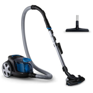 Aspirator fara sac Philips PowerPro Compact FC9331/09, 750W, PowerCyclone 5, Perii TriActive, Parchet, Filtru Anti-Alergic ECARF, Negru