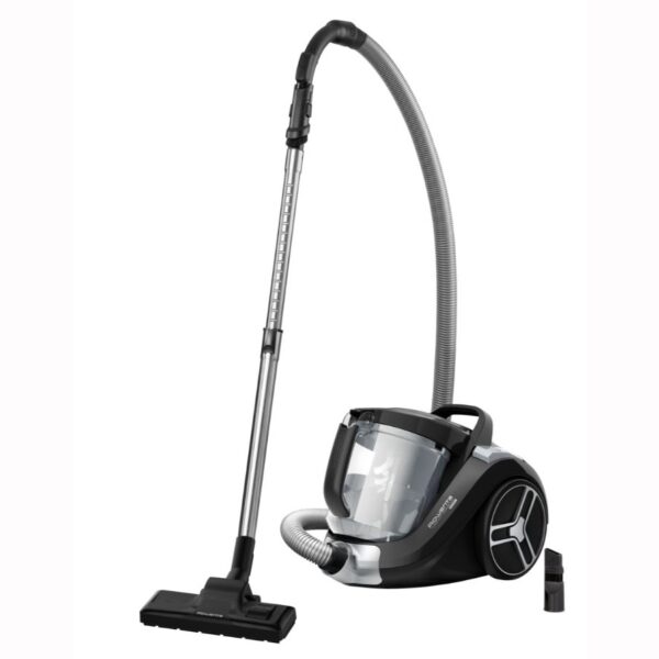 Aspirator fara sac Rowenta Compact Power XXL RO4825EA, 550W, 2.5L, 8.8m, Effitech, Clean Express, monocyclonic, perie easybrush, negru