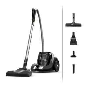 Aspirator fara sac Rowenta Green Force Cyclonic Effitech®+ RO7C66EA, 500 W, recipient pentru praf capacitate 2.5 L, design eco, filtrare tip HEPA, negru & verde