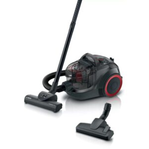 Aspirator fara sac Serie 4 Bosch BGC21POW1, Tehnologie Power AirCycle, perie rotativa Turbo, 2 litri, 750 W, consum anual de energie: 26.7 kWh/an, Negru Rosu