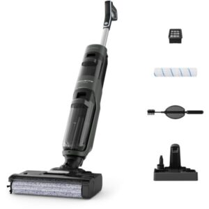 Aspirator vertical fara fir cu spalare Rowenta X-Clean 4 GZ5037WO, 200W, 425 RPM, pana la 50 min autonomie, ecran LED, functie autocuratare, baza de incarcare cu suport...