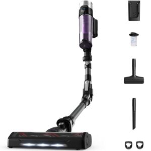 Aspirator vertical fara fir Rowenta X-Force Flex 9.60 Allergy RH2038WO, 250W, 18.5V, autonomie 45 min, filtrare 99.9%, recipient praf 0.44 L, tub flexibil, perie cu iluminare...