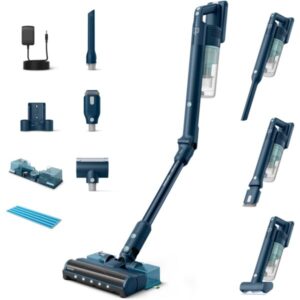 Aspirator vertical Philips Flex XC5244/10, Aqua, durata de functionare pana la 60 min, Tehnologie PowerCyclone 10, duza de aspirare TriActive cu LED, 3 setari, tub flexibil,...