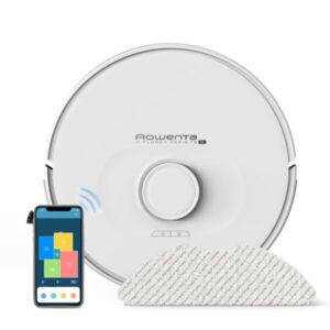 Robot de aspirare Rowenta X-Plorer S75S Animal & Allergy RR8567WH, aspirator si mop, 31W, 2700 Pa, 120 min, 2600 mAh, 7 senzori, 4 harti, recipient praf 0.4L, recipient apa 300...